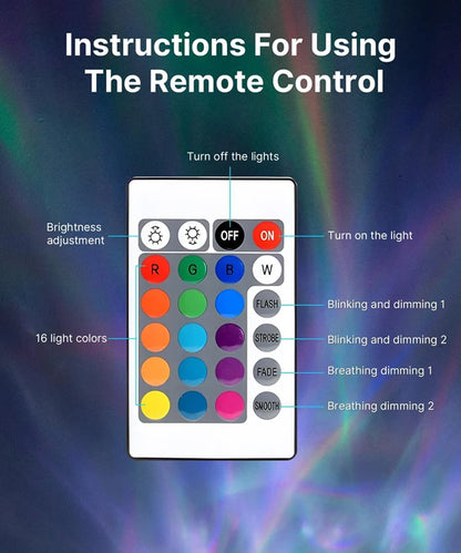 Norrsken - Projektorlampa med 16 färger