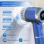 Tekniska specifikationer för GLANS Turbo 360 som visar tre hastigheter upp till 2400 rpm, 1200 mAh batteri och låg ljudnivå
