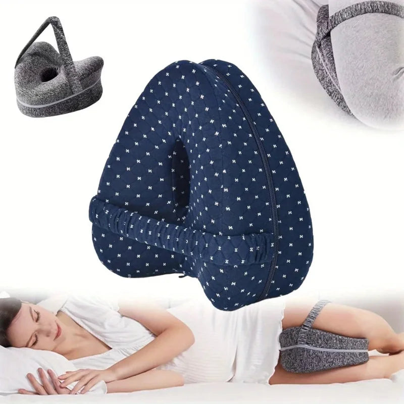 Ergonomisk knäkudde i memory foam för sidosovare, avlastar knä och höft